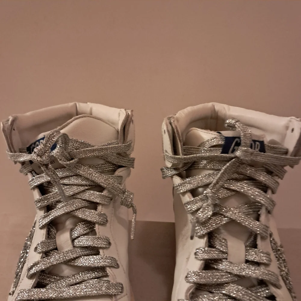 Golden Goose Sneakers Women's 38 8 Skystar High Top Leather Sequins Designer - Picture 6 of 16